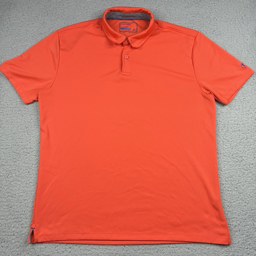 Twillory Polo Shirt Men's XL Orange Short Sleeve Athleisure Casual Golf